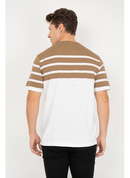 Camiseta Aleatory Listrada Chop Marrom