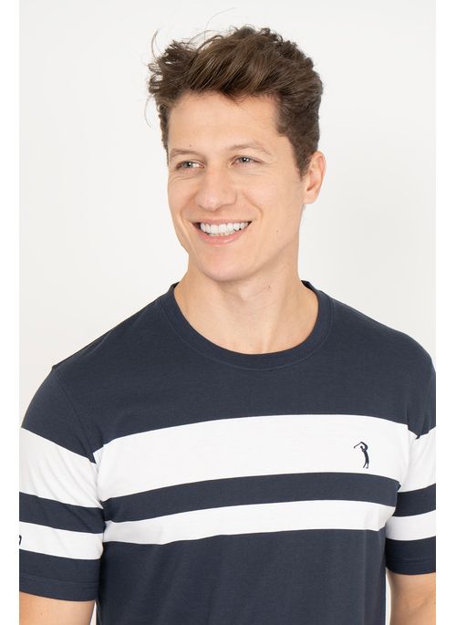 Camiseta Aleatory Listrada Rare Marinho