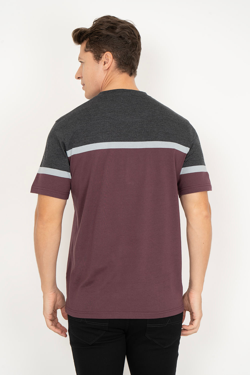 Camiseta-Aleatory-Listrada-Road-Preto-Mescla-Preto-P