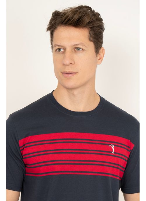 Camiseta Aleatory Listrada Shelf Marinho