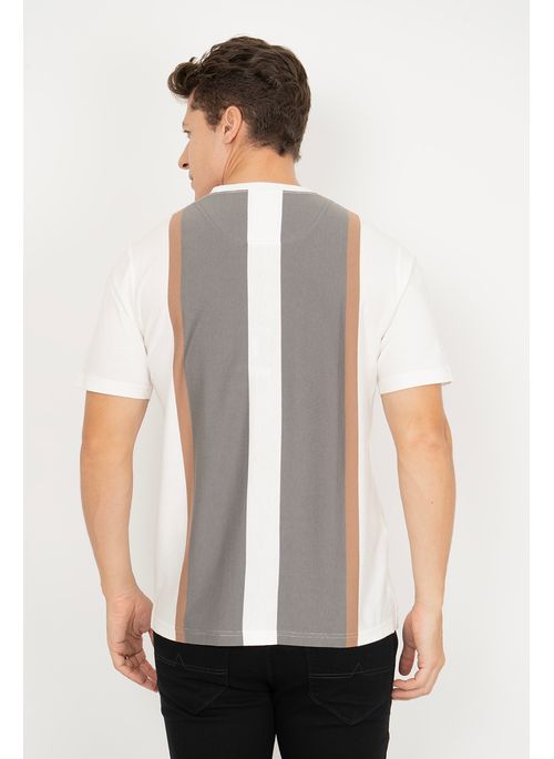 Camiseta Aleatory Listrada Thinker Cinza