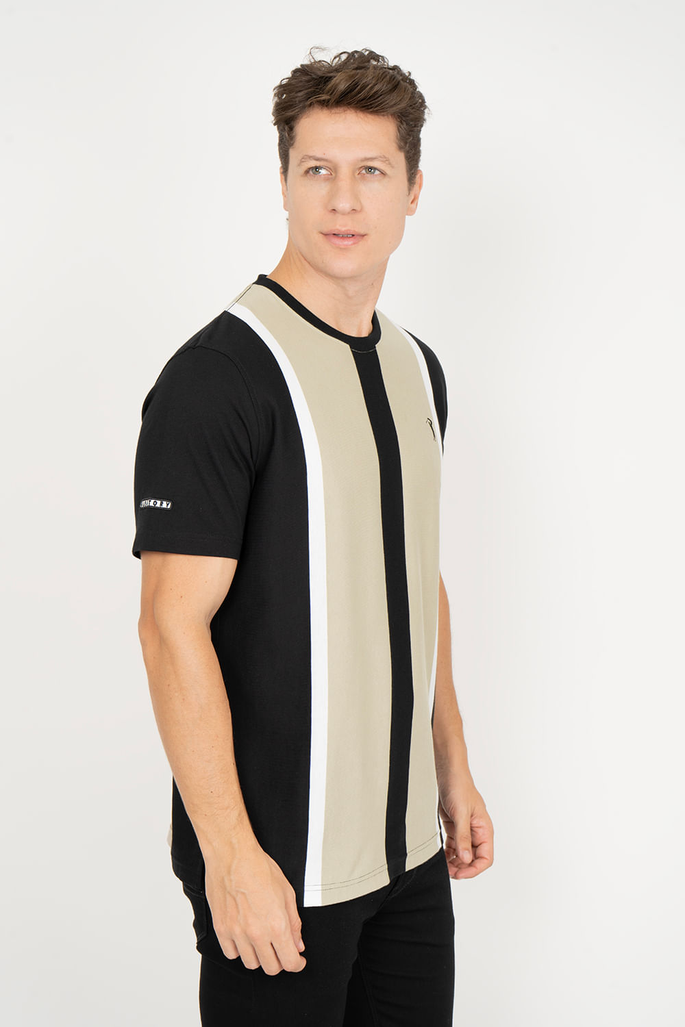 Camiseta-Aleatory-Listrada-Thinker-Bege-Bege-P