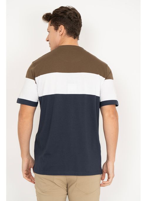 Camiseta Aleatory Listrada Theme Marrom