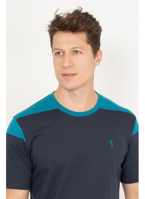 Camiseta Aleatory Listrada Finish Azul