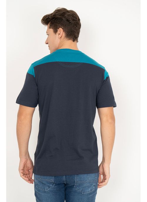 Camiseta Aleatory Listrada Finish Azul