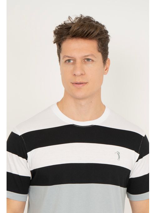 Camiseta Aleatory Listrada Conduct Branca