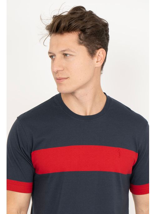 Camiseta Aleatory Listrada Agree Marinho