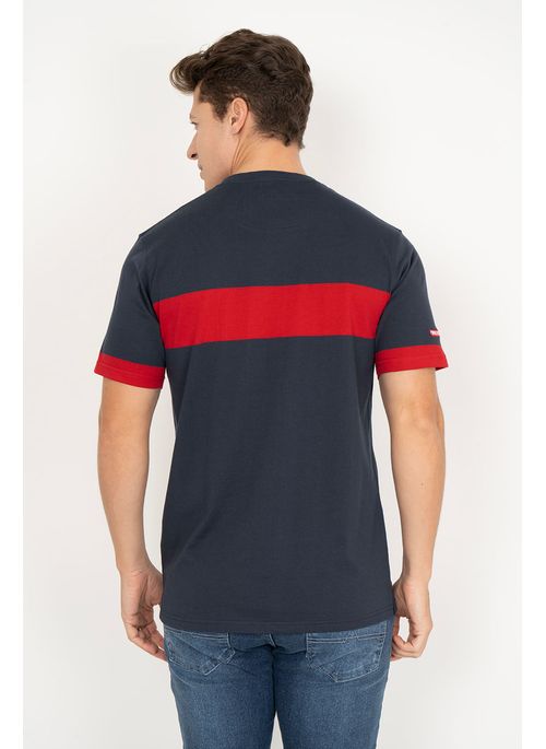 Camiseta Aleatory Listrada Agree Marinho