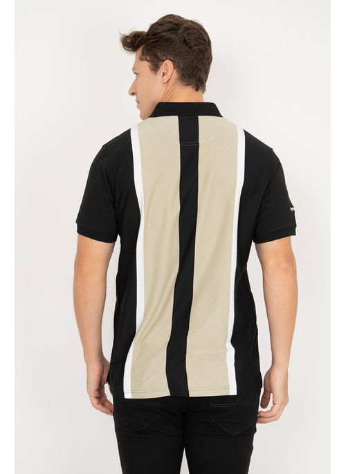 Camisa Polo Listrada Business Bege