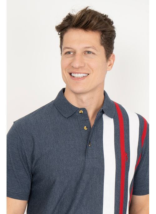 Camisa Polo Aleatory Listrada Range Marinho