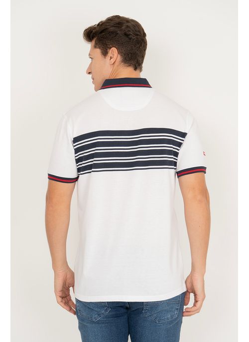 Camisa Polo Aleatory Listrada Hall Branca