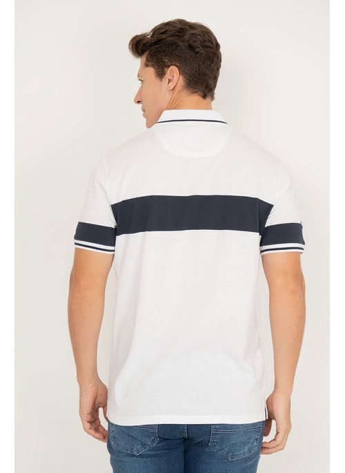 Camisa Polo Aleatory Listrada Pier Branca