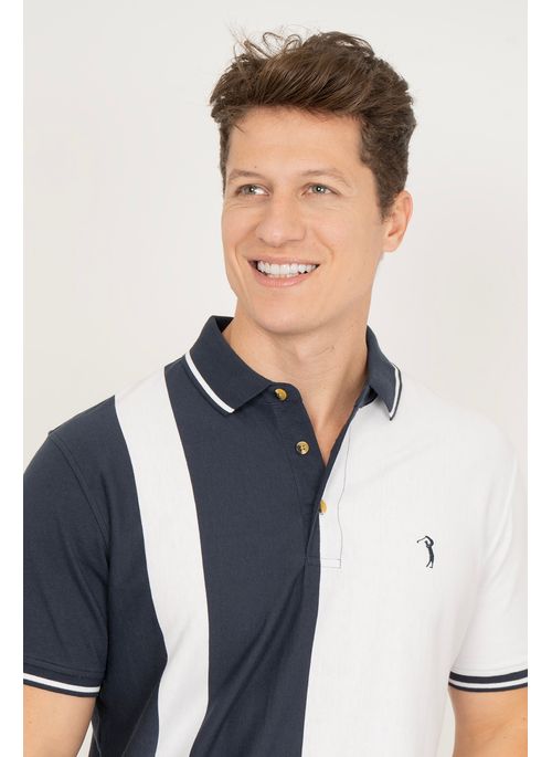 Camisa Polo Aleatory Listrada Defend Branca