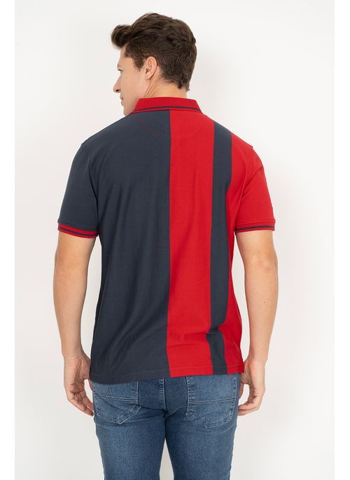 Camisa Polo Aleatory Listrada Defend Vermelha