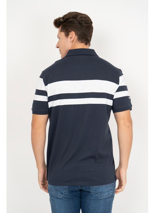 Camisa Polo Aleatory Listrada Essay Marinho