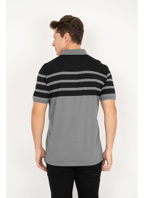Camisa Polo Aleatory Listrada Endorse Cinza