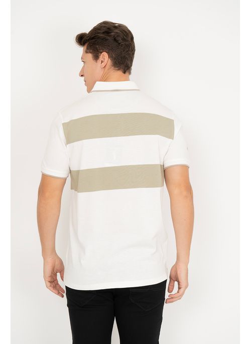 Camisa Polo Aleatory Listrada Cane Bege