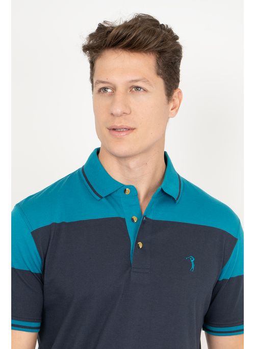 Camisa Polo Aleatory Listrada Harbor Azul