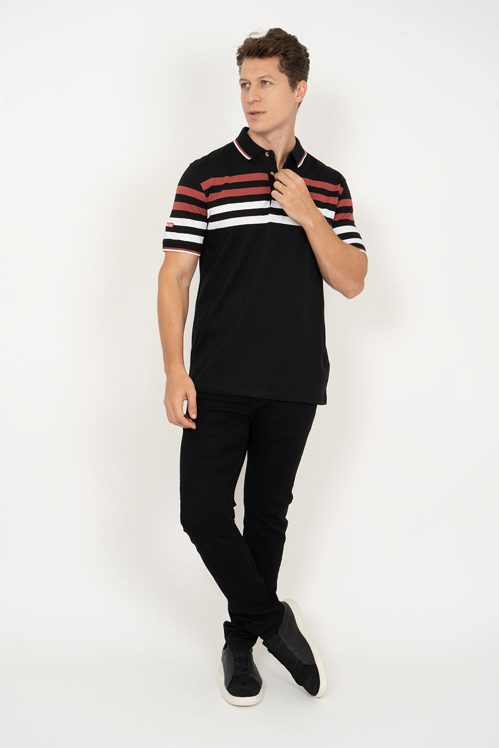 Camisa-Polo-Aleatory-Listrada-Deck-Preto-Preto-P