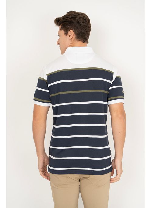 Camisa Polo Aleatory Listrada Proper Branca