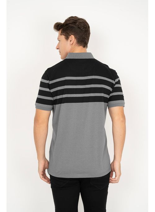 Camisa Polo Aleatory Listrada Endorse Cinza