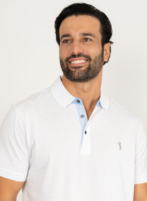 Camisa Polo Aleatory Lisa Pound Branca