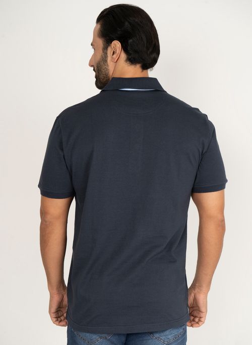 Camisa Polo Aleatory Lisa Pound Marinho