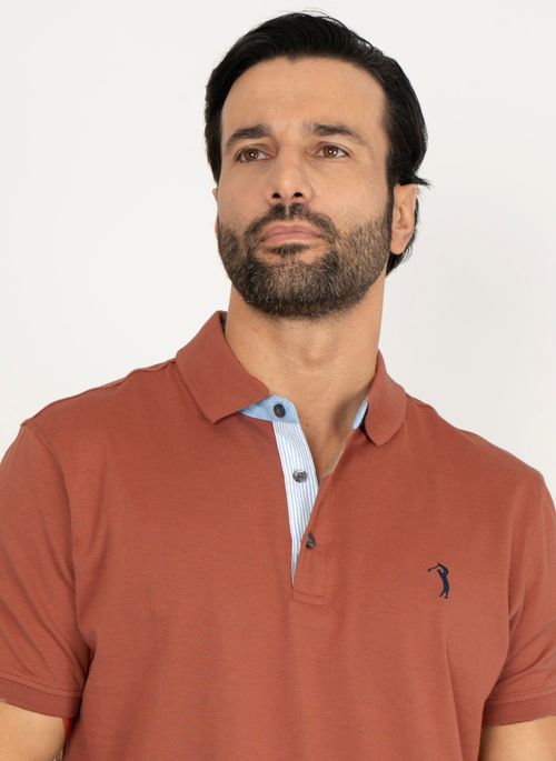 Camisa Polo Aleatory Lisa Pound Red Ochre