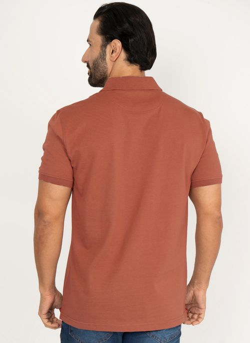Camisa Polo Aleatory Lisa Pound Red Ochre