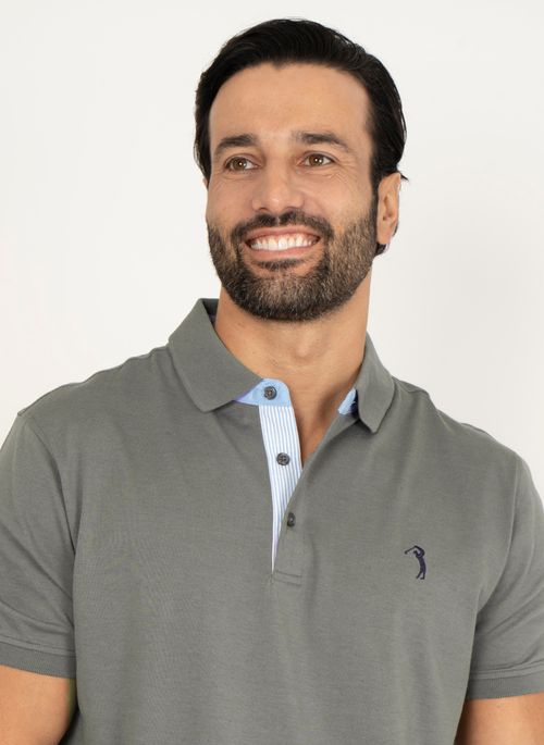 Camisa Polo Aleatory Lisa Pound Grafite