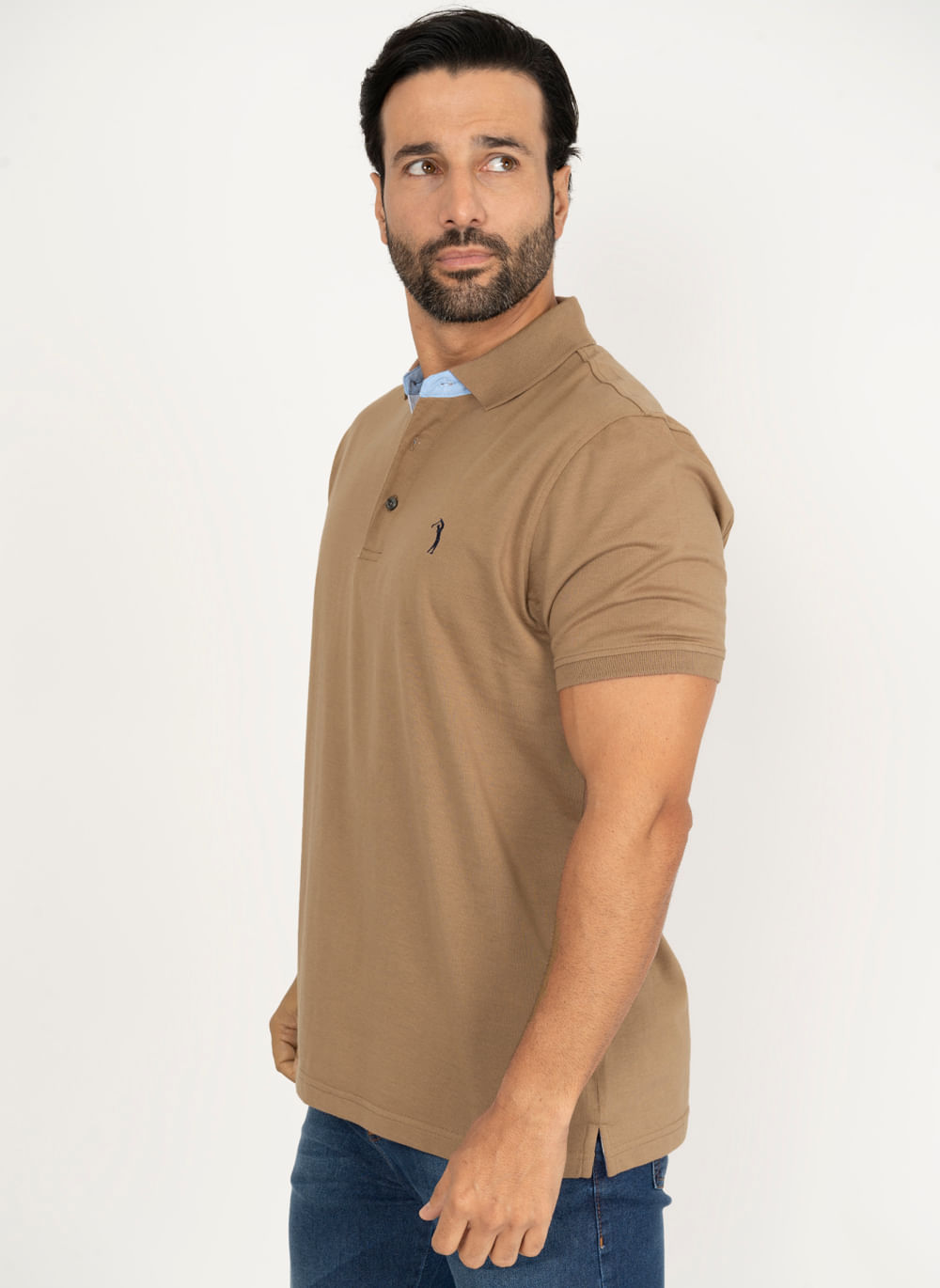 Camisa-Polo-Aleatory-Lisa-Pound-Bege-Escuro-Bege-P