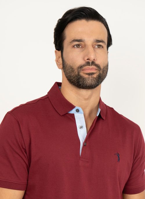 Camisa Polo Aleatory Lisa Pound Bordô