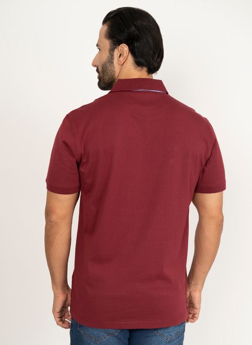 Camisa Polo Aleatory Lisa Pound Bordô