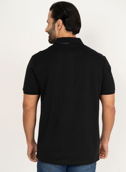Camisa Polo Aleatory Lisa Pound Preto