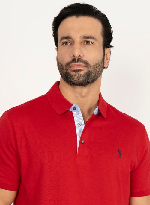 Camisa Polo Aleatory Lisa Pound Vermelho