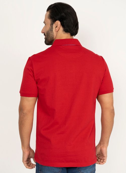 Camisa Polo Aleatory Lisa Pound Vermelho