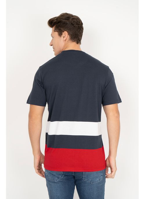 Camiseta Aleatory Listrada Remember Marinho