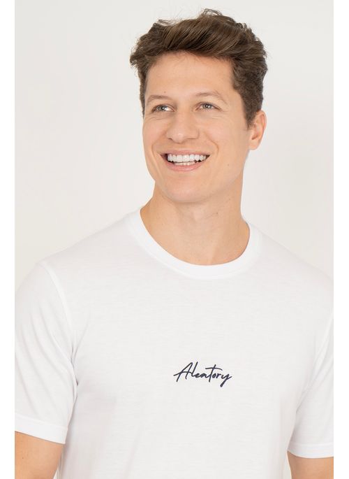Camiseta Aleatory Listrada Remember Branco