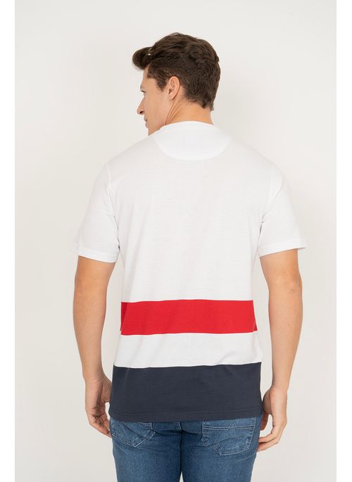 Camiseta Aleatory Listrada Remember Branco