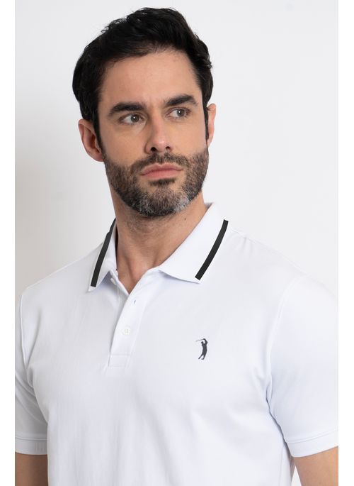 Camisa Polo Masculina Aleatory Cypress Branca