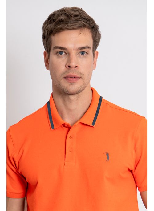 Camisa Polo Masculina Aleatory Cypress Laranja