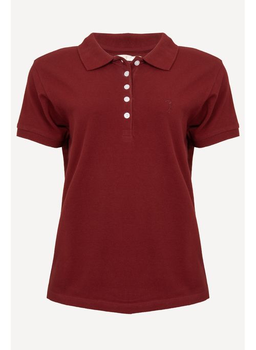 Camisa Polo Aleatory Feminina Lisa Bordô