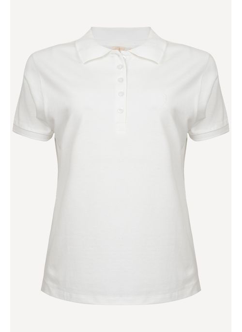 Camisa Polo Aleatory Feminina Lisa Branca