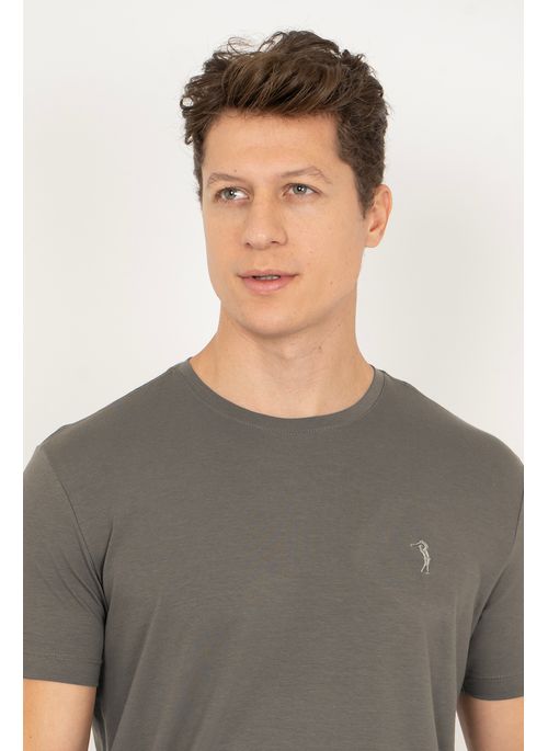 Camiseta Lisa Aleatory Pima Chumbo
