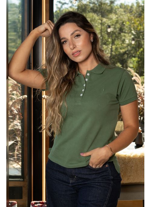 Camisa Polo Aleatory Feminina Lisa Salvia