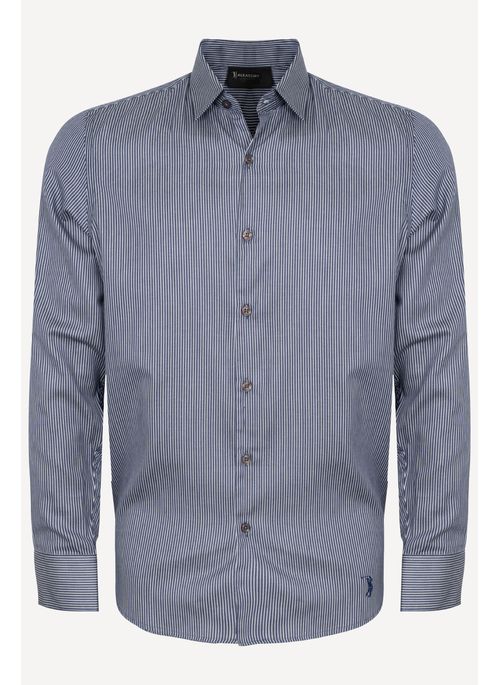 Camisa Signature Listrada Mayfair Marinho