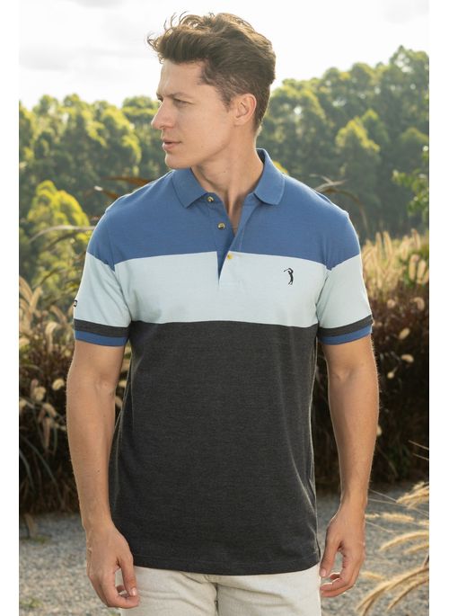 Camisa Polo Aleatory Listrada Coach Marinho