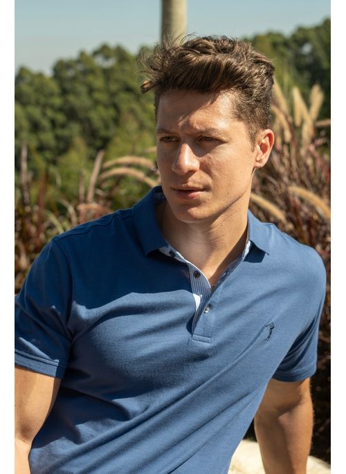 Camisa Polo Aleatory Lisa Pound True Navy