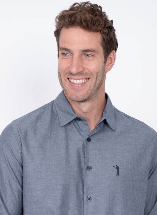Camisa Maquinetada Aleatory Budapeste Azul