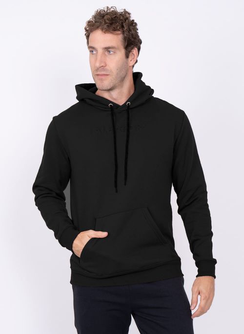 Blusão Moletom Aleatory Label Preto
